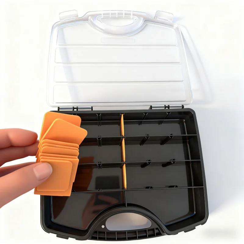5-20 Fächer Schraubenbox-Organizer, transparente Kunststoff-Aufbewahrungsbox mit verstellbaren Fächern für Schmuck, Knöpfe, Hardware und Werkzeug – Detail 9