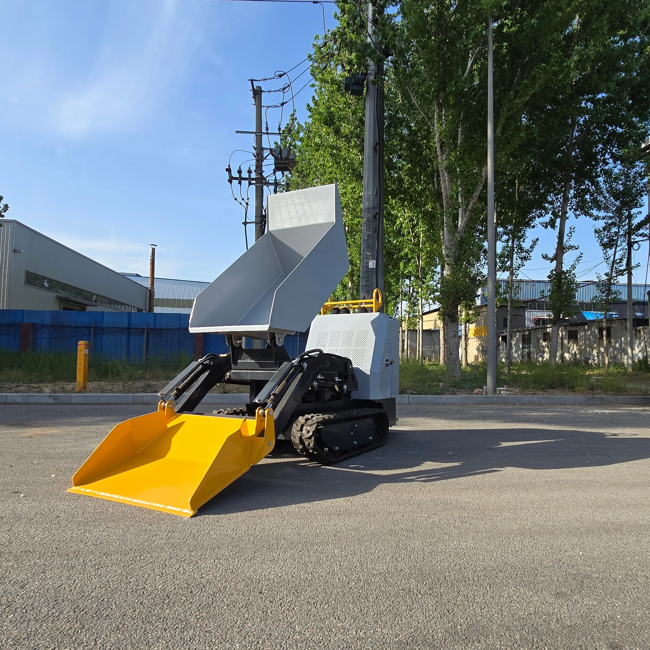 Mini Crawler Rotary Dumper Automatic Track Tensioning System Low Maintenance