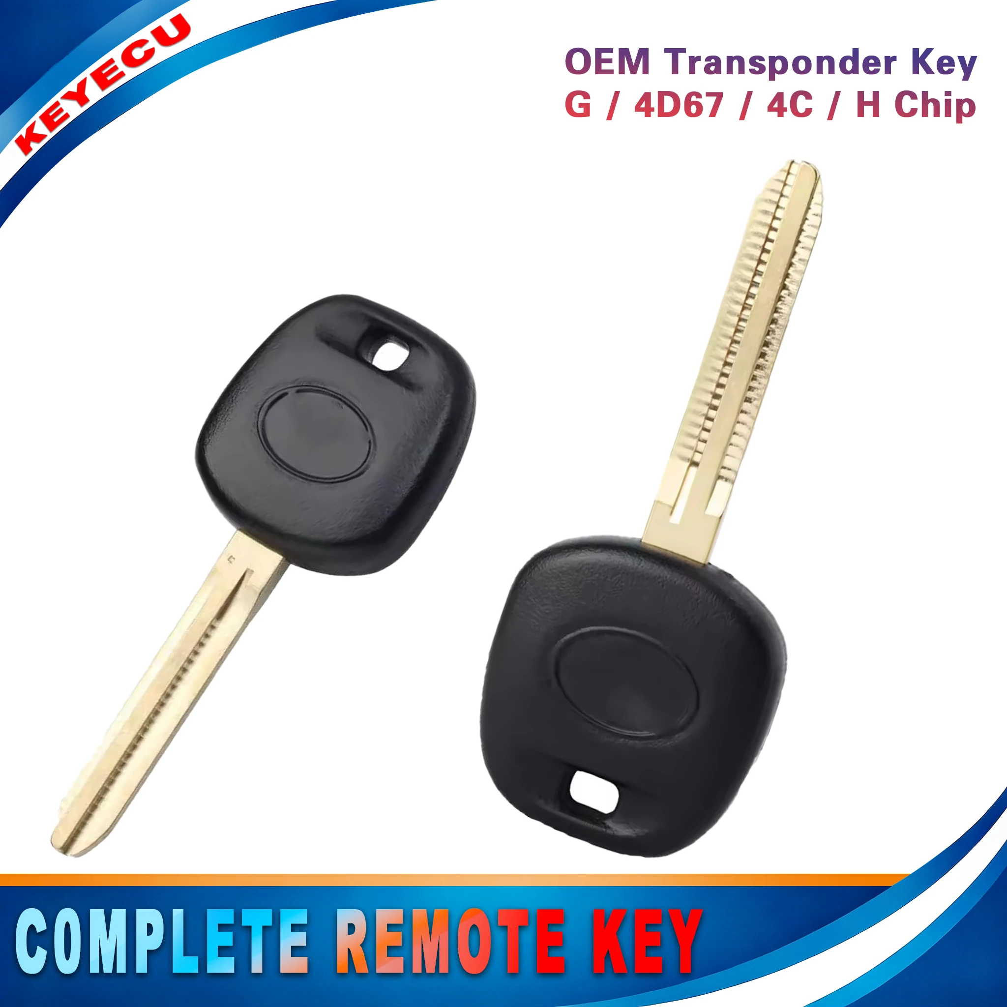 KEYECU for Toyota Highlander Land Cruiser Camry 4Runner Rav4 Sienna Tacoma Tundra Venza 2009-2019 OEM Transponder Key TOY44G