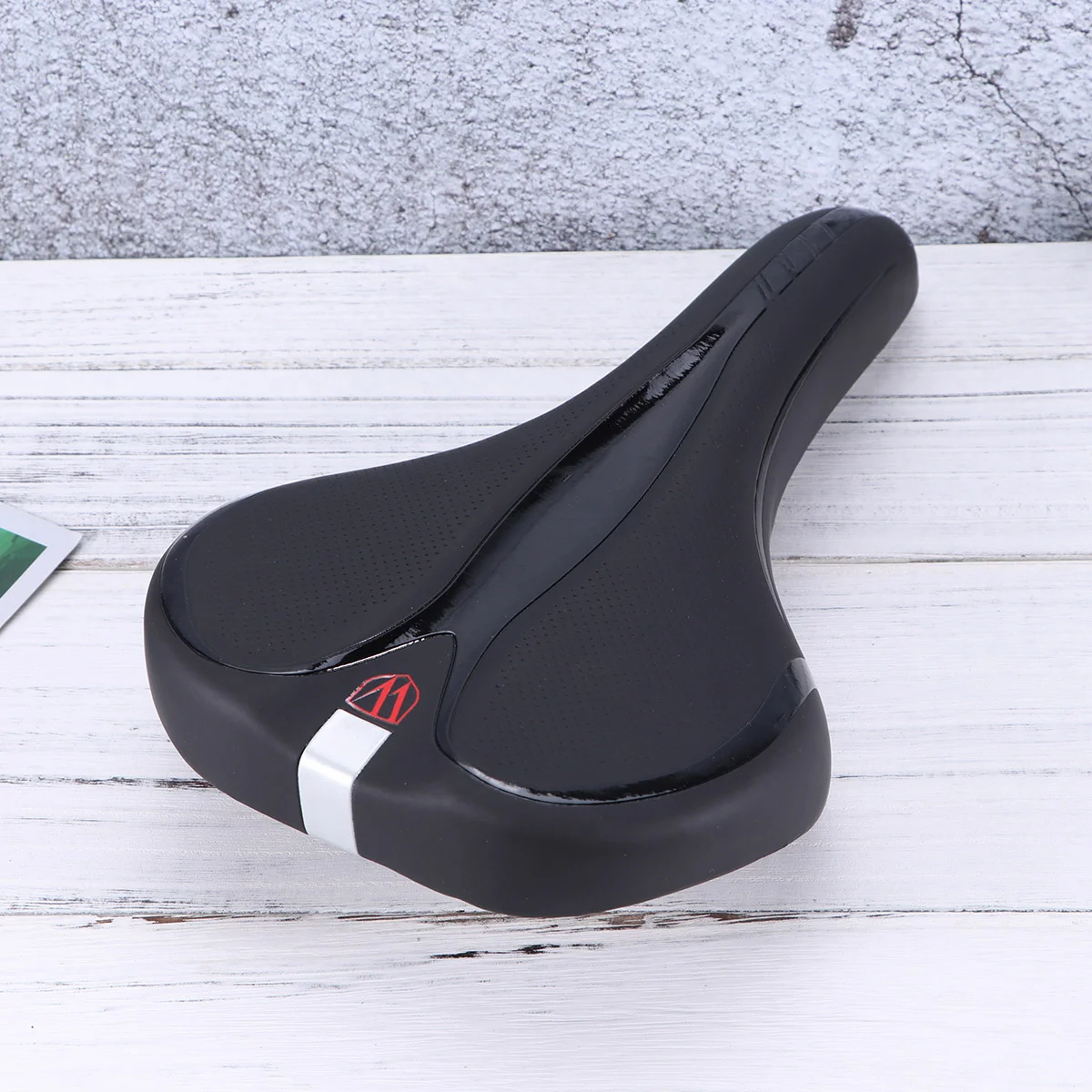 

Reflective Bike Seat Thick Pu Cushion Dual Spring Suspension Comfortable Saddle For Road Bicycle Black