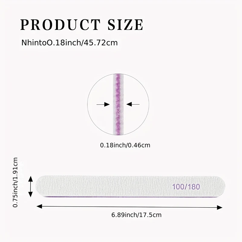 البيضاوي 1/2/5/10/25/50 قطعة ملف الأظافر المهنية ليما 100/180 حصى الصنفرة مزيل الجلد الميت عازلة الملفات مانيكير اكسسوارات أداة #4