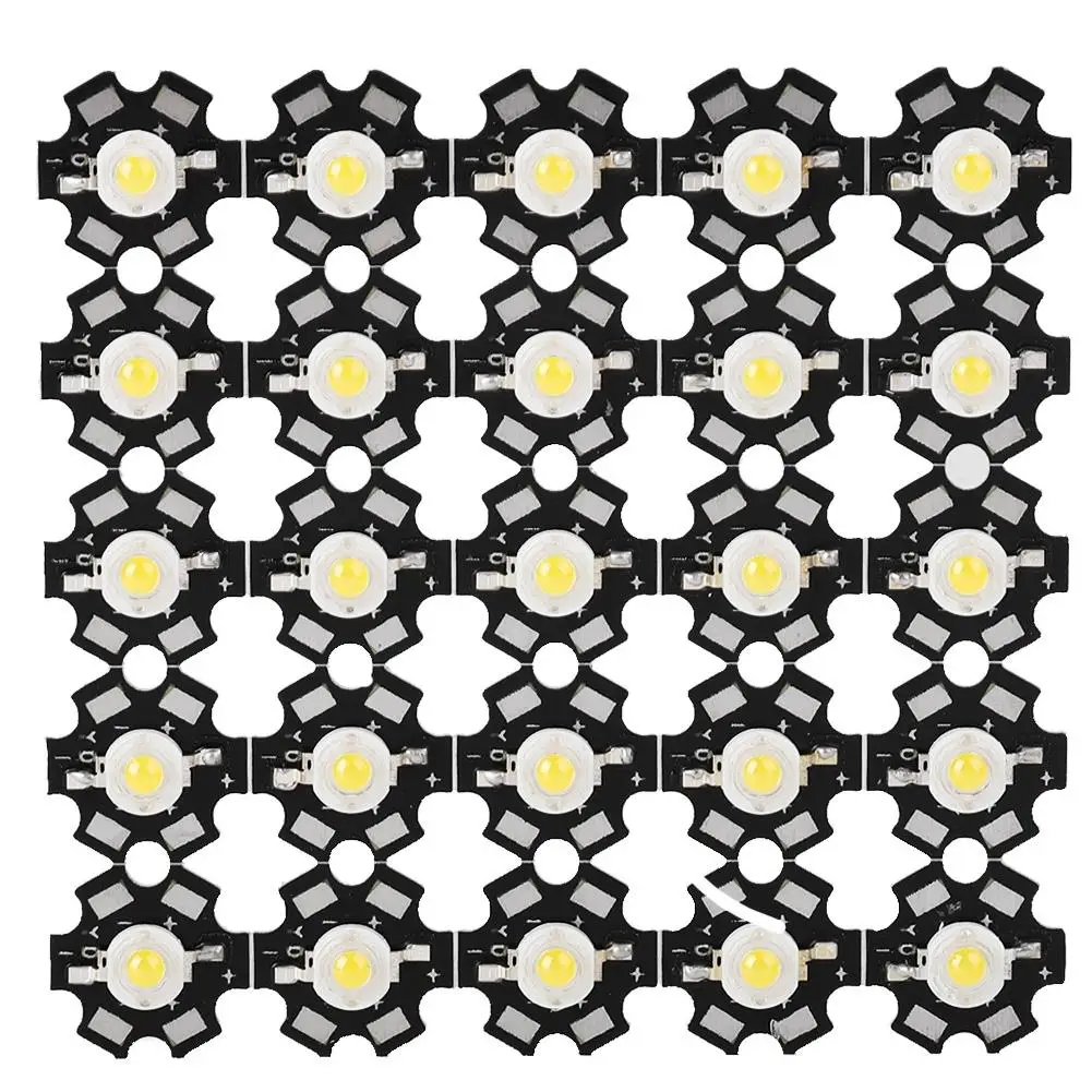 25PCS 3W High Brightness 3.2-3.4V Bead Spotlight Bulb - Integrated Chip Light Source for DIY Projects