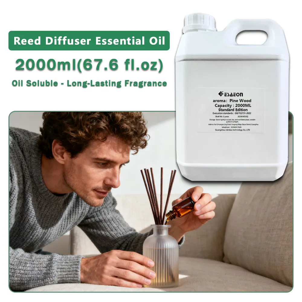 ESAEON Essential Oil, Vine Diffuser Replenishes Aromatic Oil, Aroma Reed Diffuser Oil, Pine Wood/Black Opium 2000ML (67.6 fl.oz)
