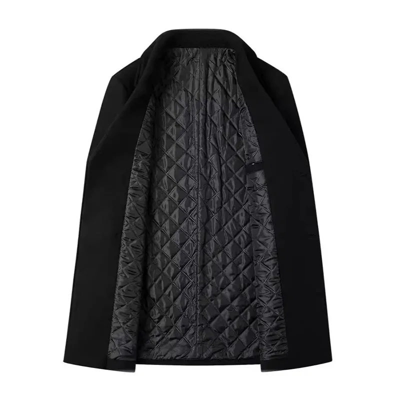 New Winter Wool Coat Slim Fit Jackets Mens Casual Warm Outerwear Double-breasted Lapel Jacket Coat Men Pea Coat DROP SHIPPING