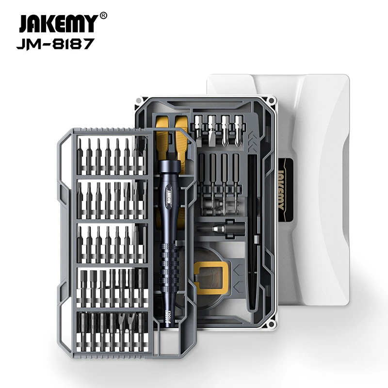 JAKEMY JM-8187 Precision Screwdriver Set Aluminum Alloy Handle Magnetic CR-V Bits for Mobile Phone Tablet PC Repair Hand Tools