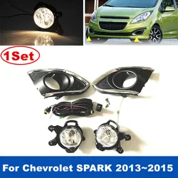 1Set Chrome Driving Lamp Fog Light Assembly With Switch and Wires For chevrolet Chevy Spark 2013 2014 2015