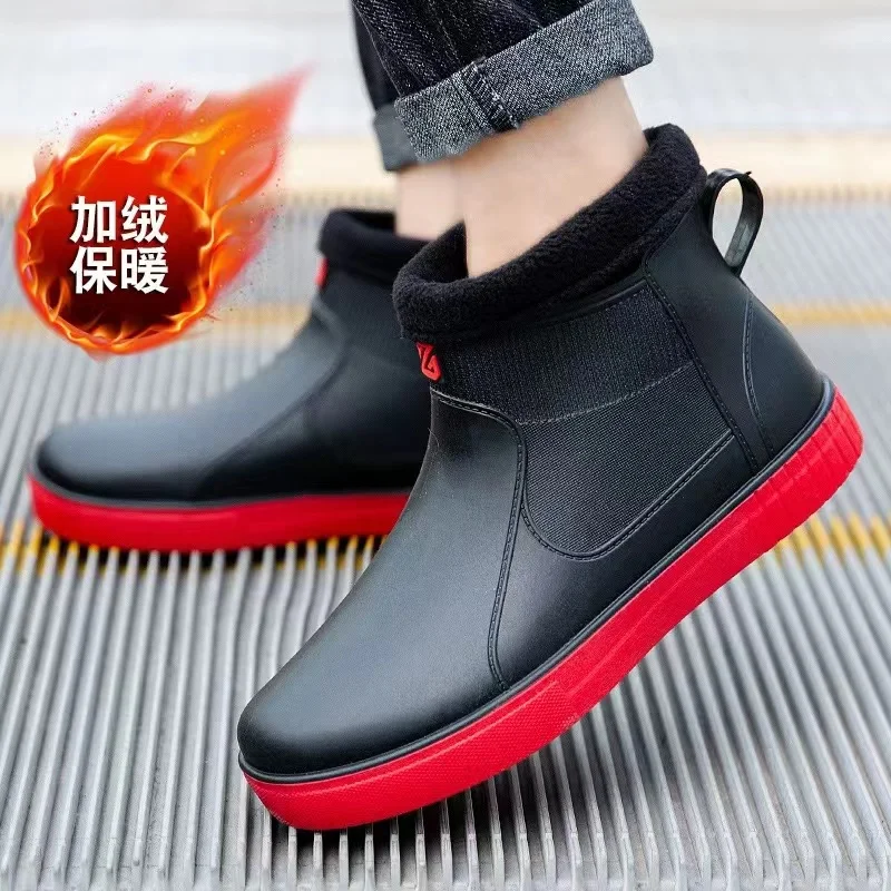 Quality Men\'s Rain Boots Men‘s Anti Slip Rain Boots 2023 Male Wear-resistant Shoes In Rain Snow Season  Botas Lluvia Impermeable