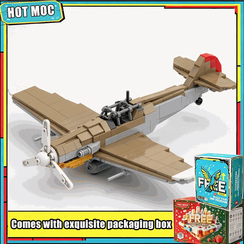 501PCS Classic Desert Fighter Plane Building Blocks Set 1 35 Scale Army Style Aircraft Model Display Decor Toy Gift Collection