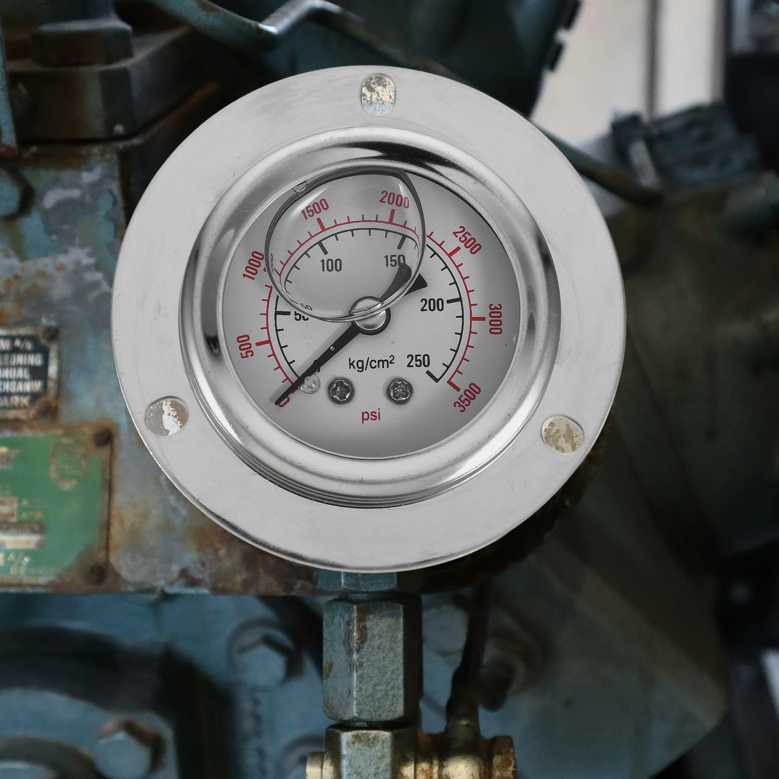 

Flanged Pressure Gauge 2.5 Inch Shockproof Metal Liquid Pressure Meter For Oil Industrial Use Stainless Steel