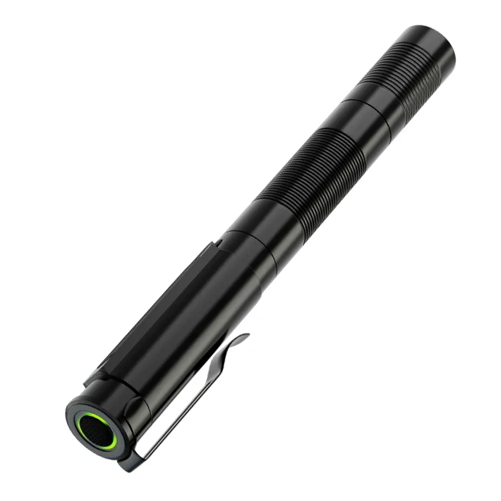 Portable Aluminum Alloy Strong Light Pen Lamp Mini Outdoor Telescopic Zoom Three Modes Pen Flashlight With Type-C Cable