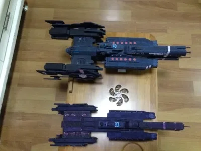 1:130  4 UNSC savanaah 3D Paper Model DIY Space Battleship Papercraft