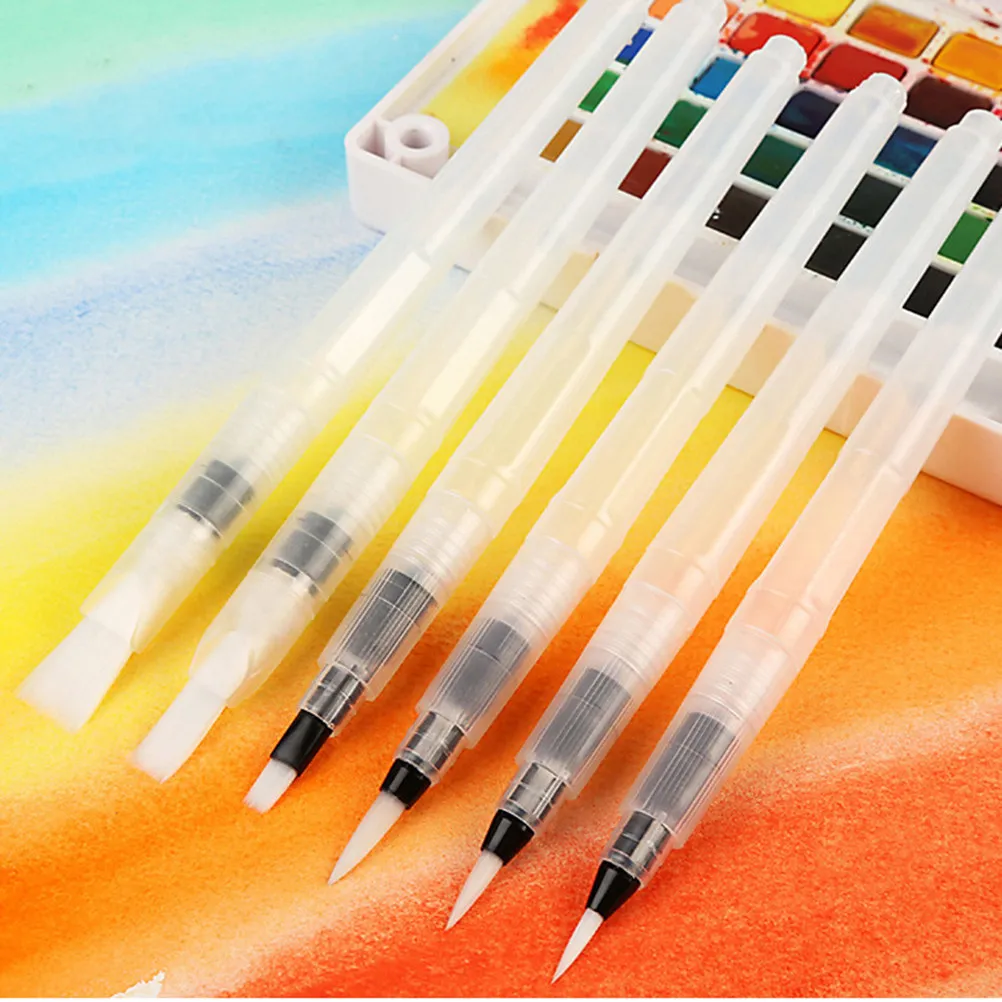 conjunto-de-9-canetas-pincel-de-Agua-profissionais-para-pintura-em-aquarela-com-sistema-de-compressao-facil-de-limpar-cores-solidas