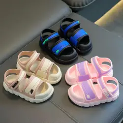 Youth Fisherman Sandals for Summer Fun - Trendy Stripes, Non-Slip PVC Sole, Comfy Ankle-Strap Design