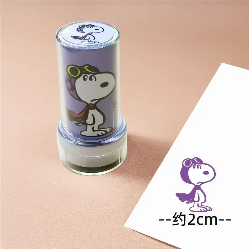 Snoopy cute cartoon animation picture small portable round color photosensitive seal reward toy holiday gift for boys and girls