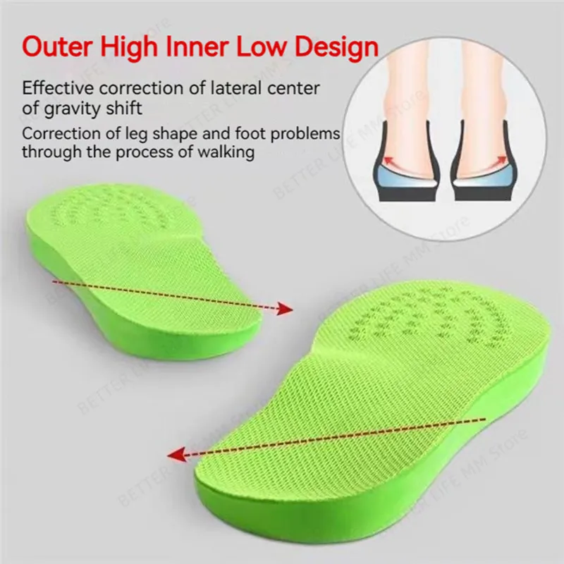 O/XO Orthotic Insoles for Feet Men Women Bow Legs Valgus Varus Arch Support Shoe Insert Sole Feet Care Cushion Orthopedic Insole