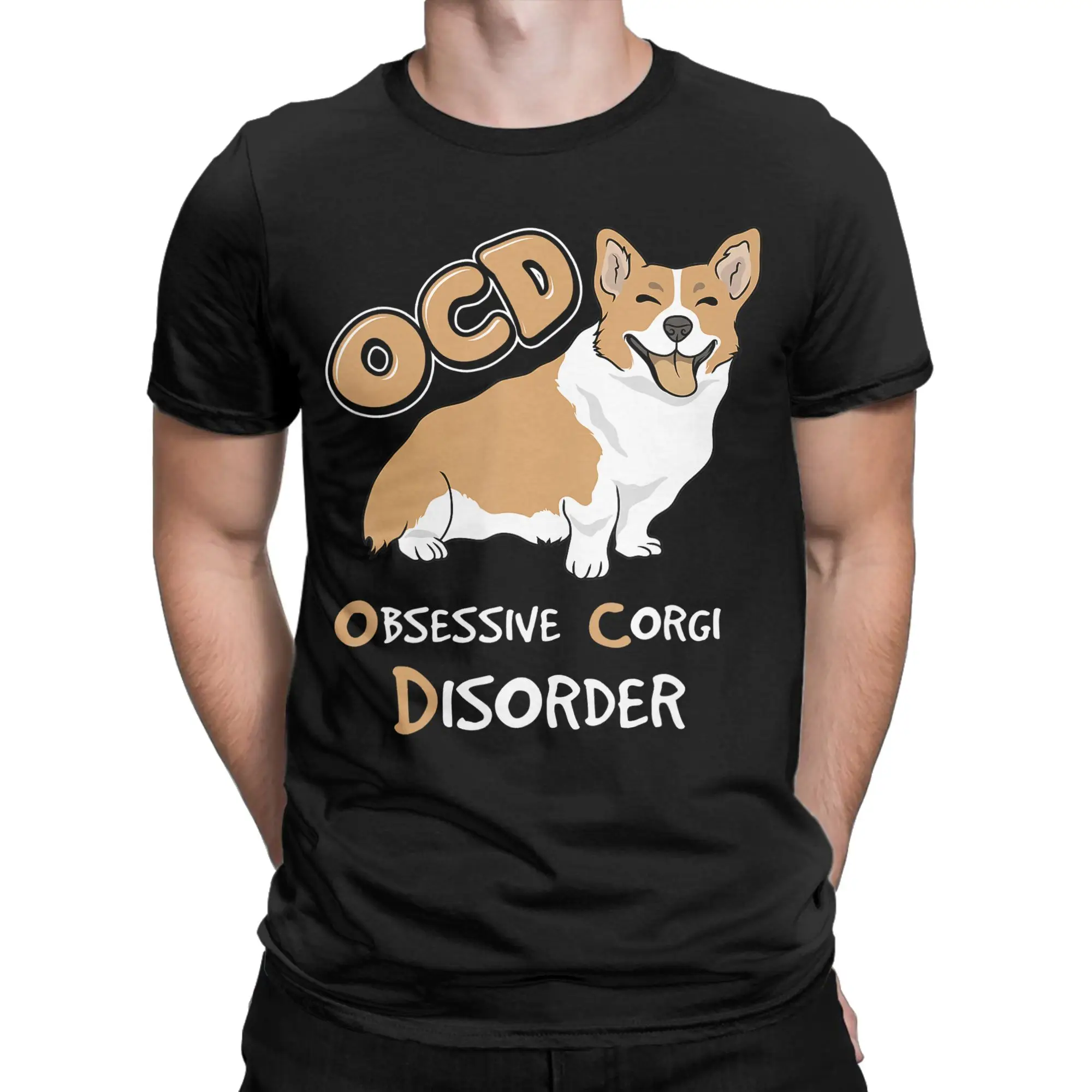 Corgi Disorder Men Women T Shirts  Vintage Tee Shirt Short Sleeve Crew Neck T-Shirts 100% Cotton Graphic Printed Tops