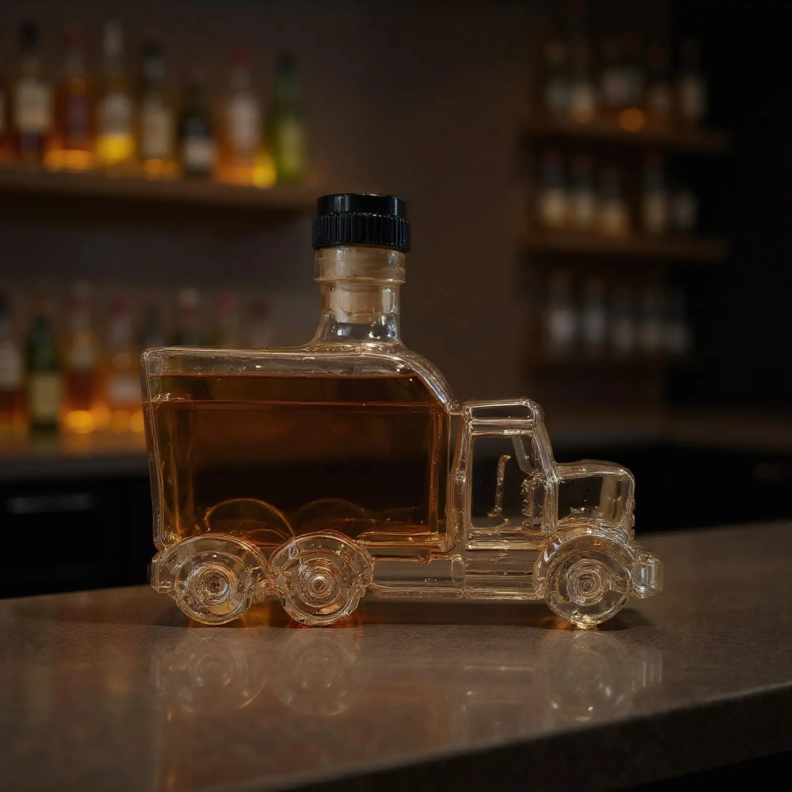 Decanters For Alcohol Half Truck Whiskey Bottle 375ml Vintage Liquor Container With Interesting Stopper For Hosting Brunch Beer