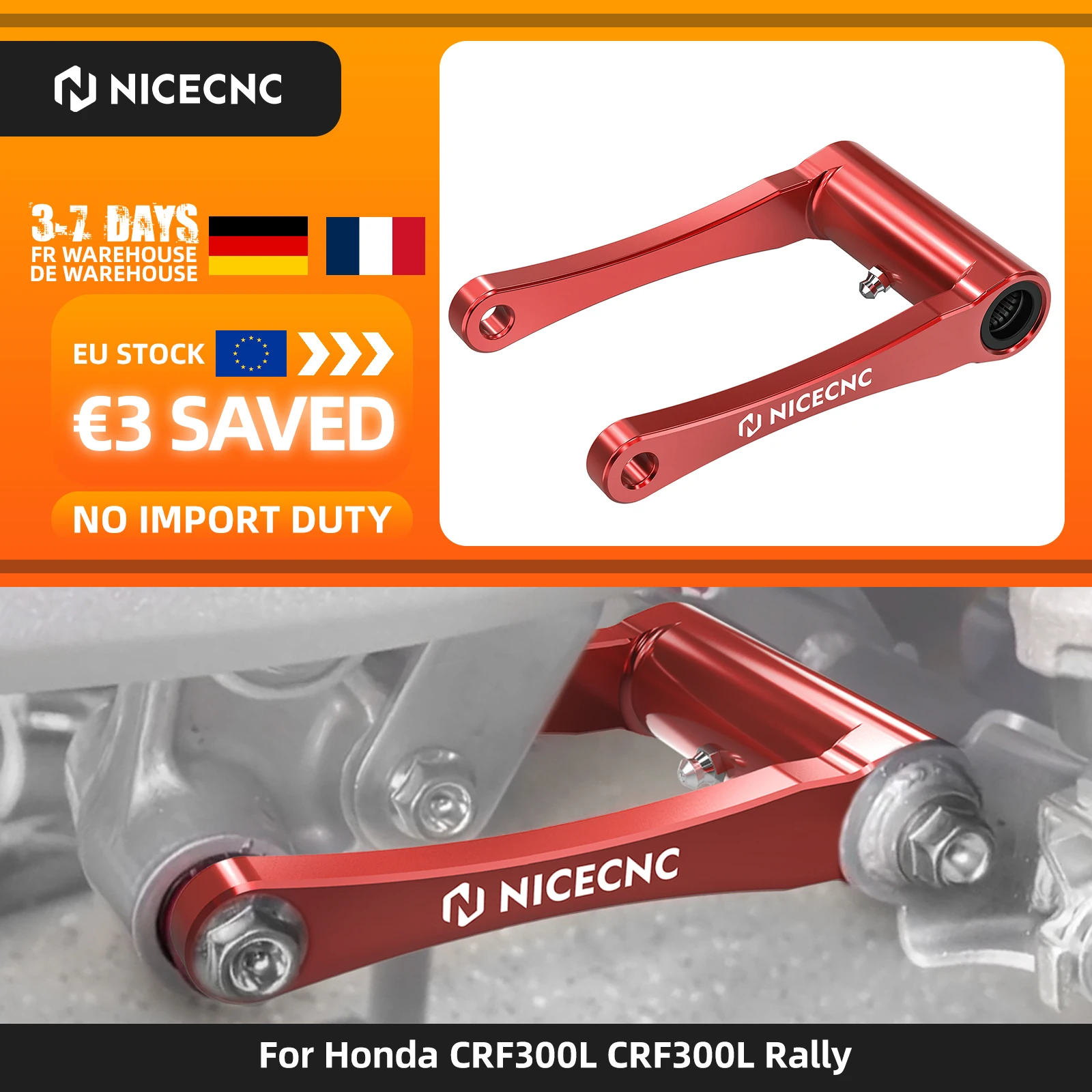 (Disponibile in magazzino UE) Kit di collegamento per abbassamento sospensioni posteriori 1,75 pollici per Honda CRF300L/Rally 2021-2025 CRF300L CRF 300L CRF300 L 2022 23
