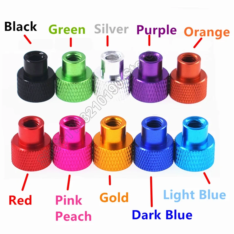 1Pc M2 M2.5 M3 M3.5 M4 M5 M6 M8 M10 Through Hole Colourful Aluminium Alloy Hand Tighten Knurled Thumb Nut for FPV RC Car Parts