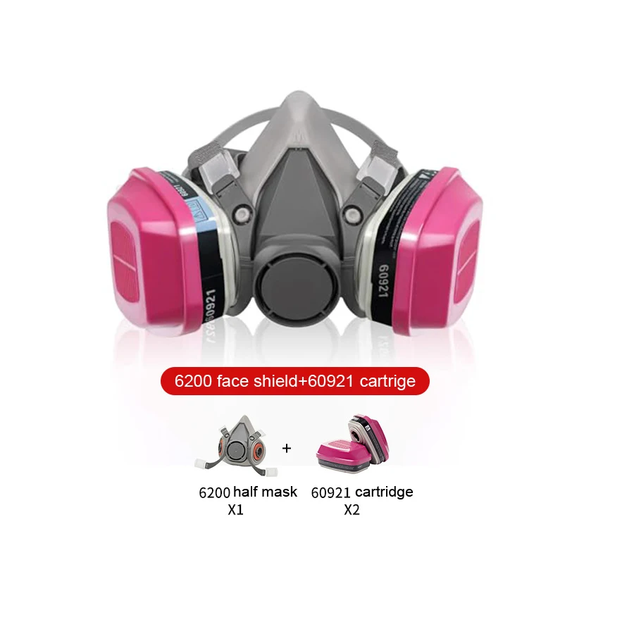 6200 Half Mask with Cartridge Options 60921 60923 And 60926 Respirator Mask for Safety And Protection