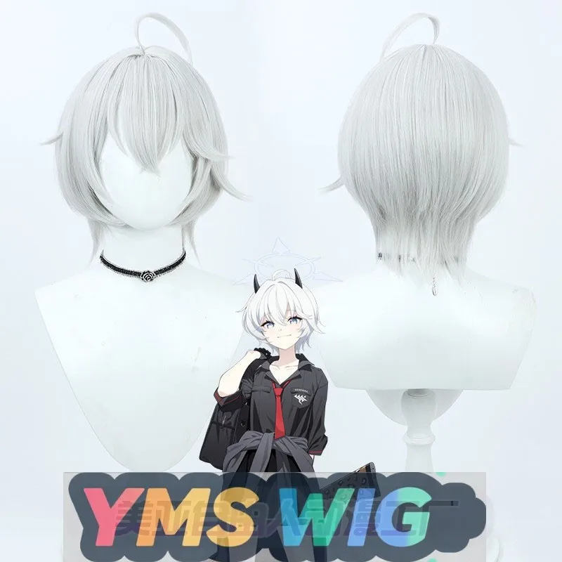 

[YMS WIG] "Blue Archive Aris Studio Erika Косплей Парик Серебристо-Белый",