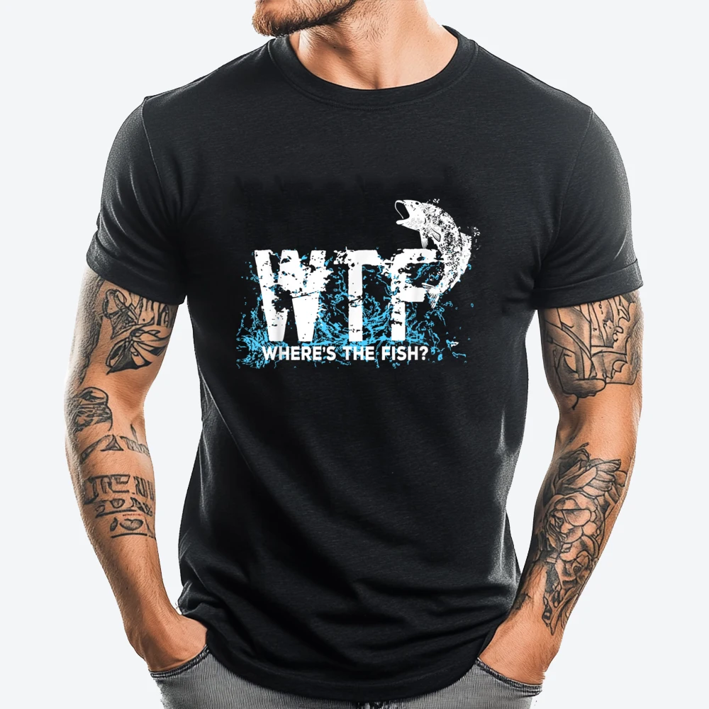 

Funny WTF Where Is The Fish Fishing Fishermen Funny Shirt T Shirt Men