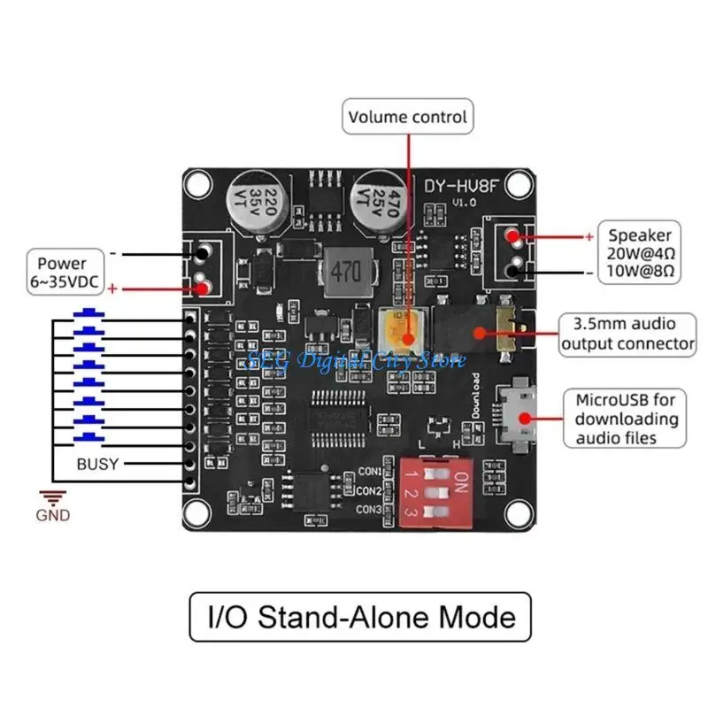 

U75B HV8F 12V/24V Voice Playback Module Transform Projects with Voice Capabilities