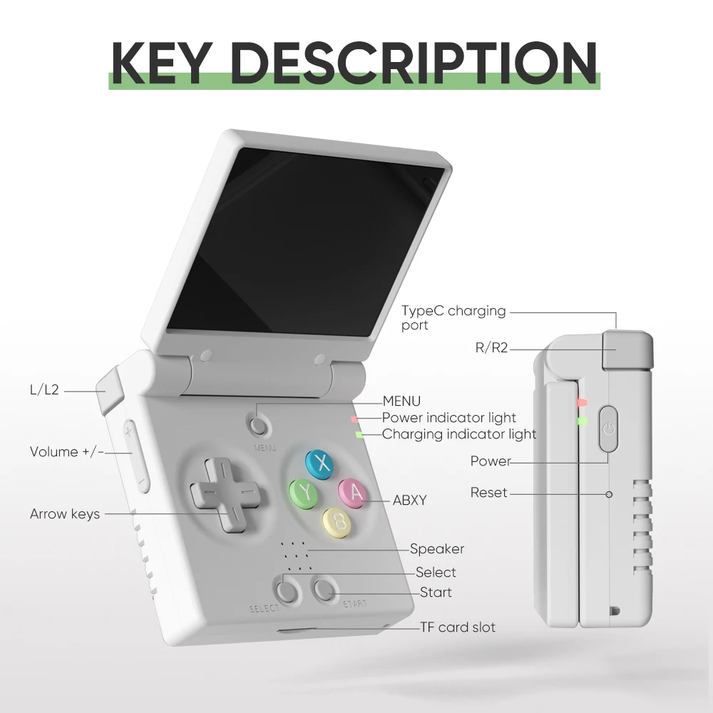 Miyoo Mini Flip Jogos Retro 2.8 IPS 2500mAh