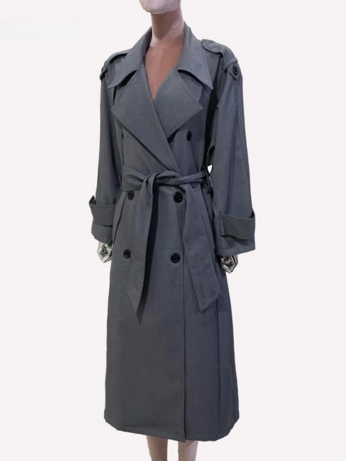 

Женское двубортное пальто Briti Sleey: повседневное, свободного кроя, длинное, осеннее, новинка, модная женская верхняя одежда