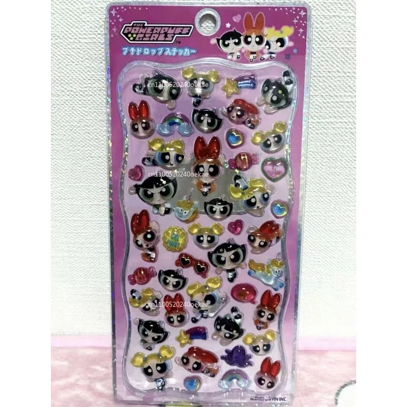 Pegatinas Kawaii de las Chicas Superpoderosas, Adhesivos Transparentes Creativos para Carcasas de Teléfono, Material para Manualidades, Regalo de Cumpleaños para Amigas
