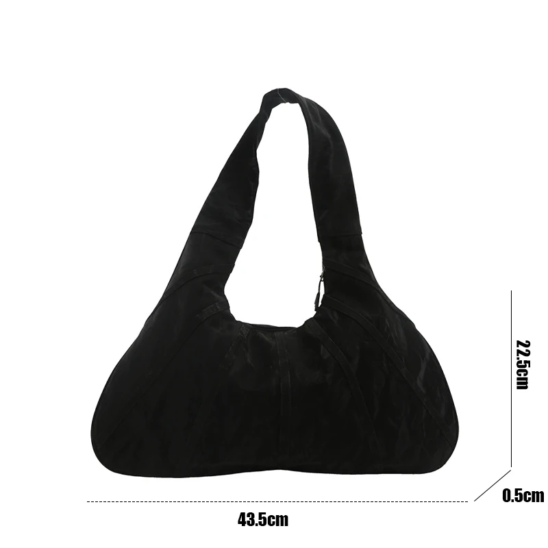 Borsa a tracolla di grande capacità per pendolarismo semplice casual in tinta unita Borsa tote pieghettata versatile sotto le ascelle