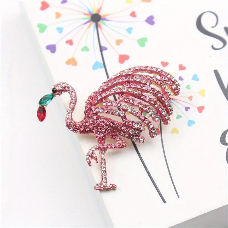 Broche de flamenco creativo con diseño recortado, accesorio de moda sencillo con forma de animal para abrigos y prendas de vestir