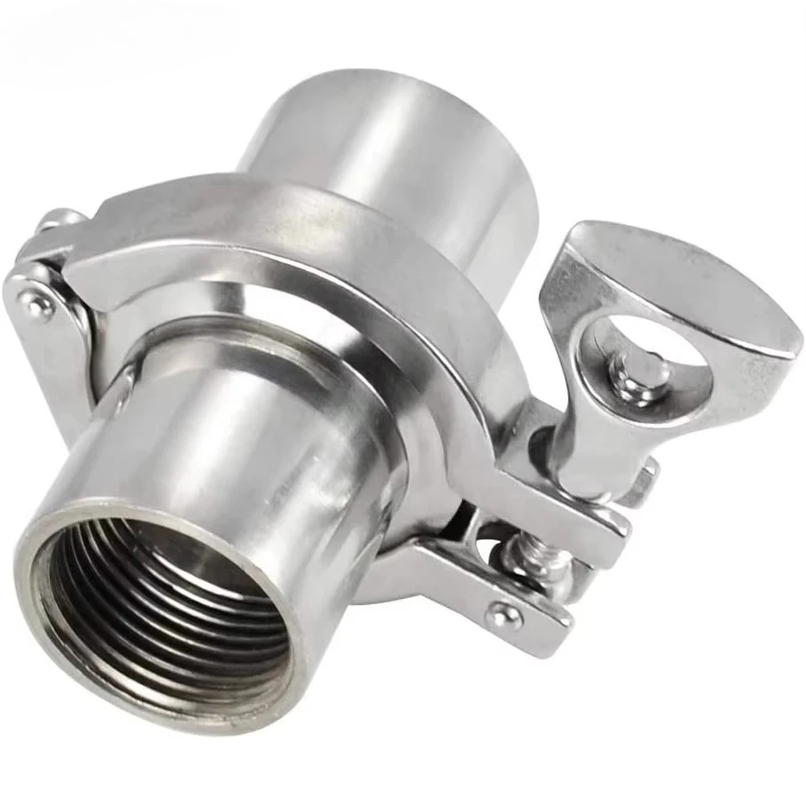 1.5 Tri Clamp 1/2 NPT Female SS304 Sanitary Pipe Fittings Set with Silicone Gaskets and Tri-Clover Clamp 50.5mm OD