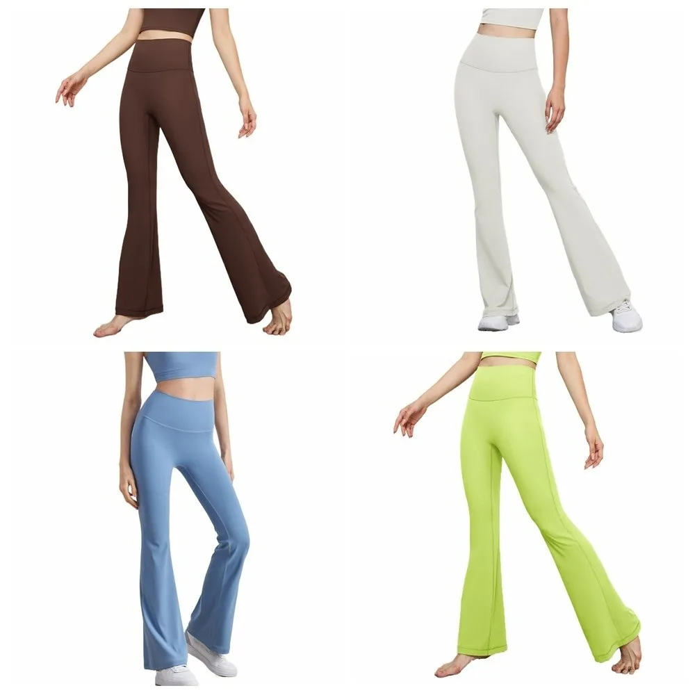 طماق عالية الخصر الرياضة متوهج السراويل بسط الورك رفع اليوغا السراويل تنفس واسعة الساق سراويل رياضية اللياقة البدنية #5