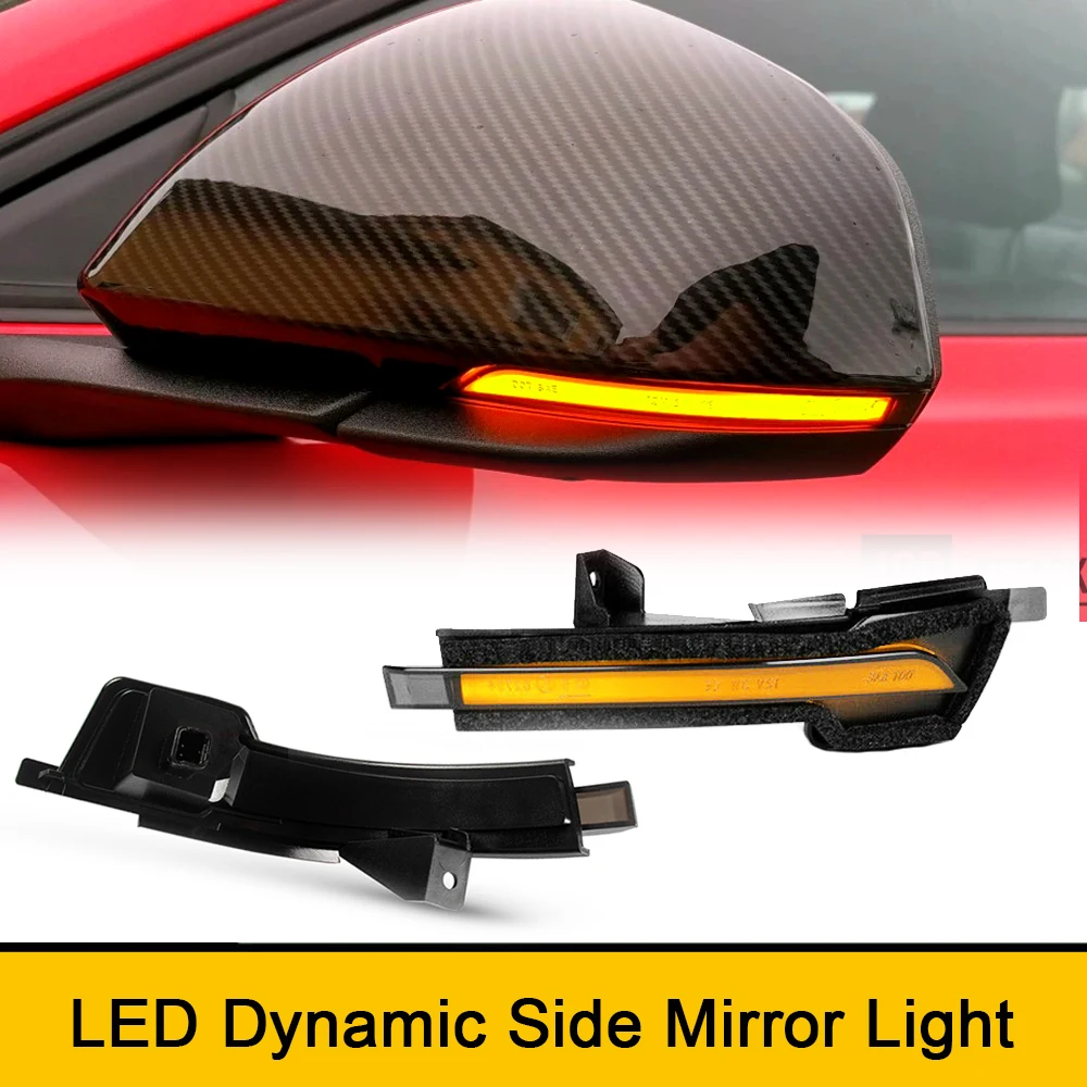 

Smoked LED Side Rearview Mirror Turn Signal Light No Error For Ford Mustang 2015-2021 OEM#FR3Z-13B374-A LED Repeat Blinker Amber
