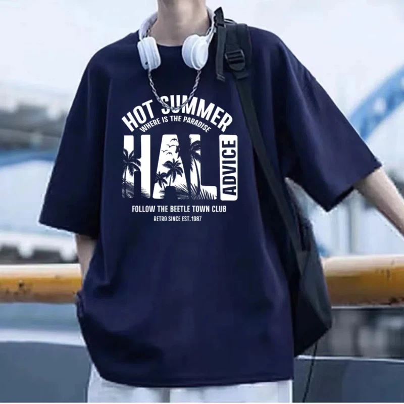 American Summer 2024 Boyfriend New Patchwork O-Neck Printing Letter Fashion Minimalist Loose Casual Short Sleeve T-shirt Tops