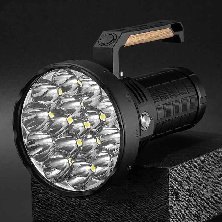 도매 고출력 캠핑 방수 충전식 토치 세트 고루멘 전술 손전등