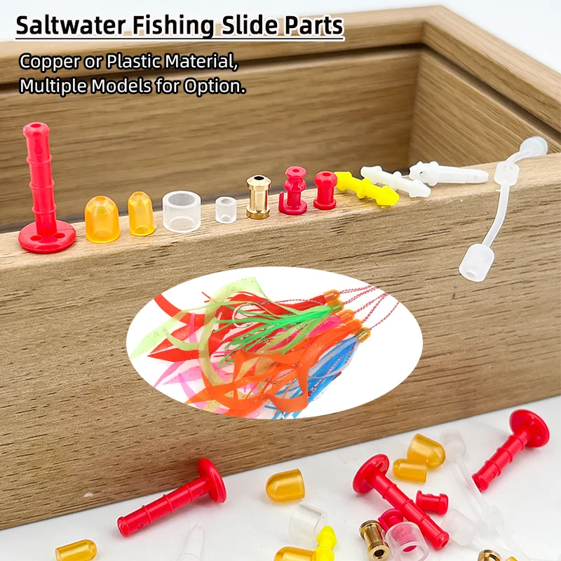 20pcs Jig Assist Hook Slide Parts Snapper Silicone Skirts and Rubber Tie Fixed Parts Saltwater Fishing Tackle Jig Lure Accessory