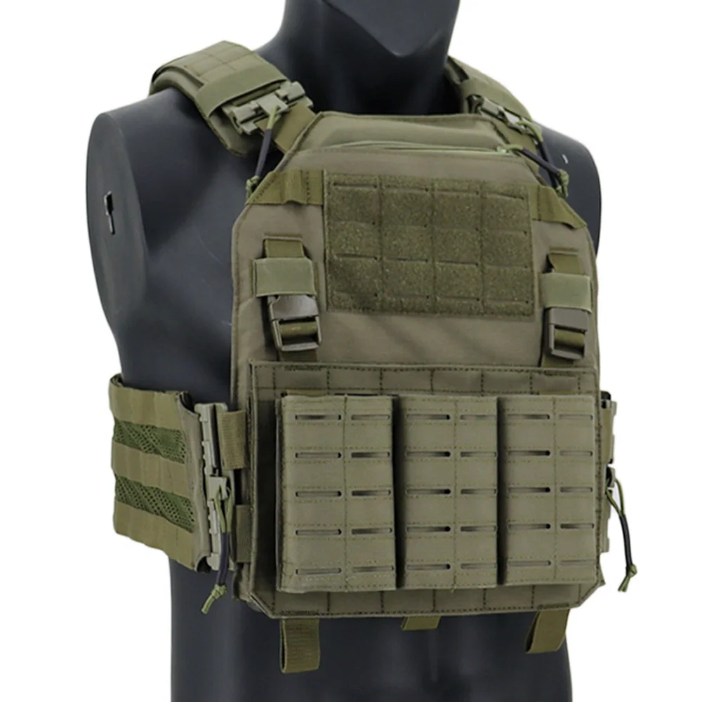 

New Style 1000D Nylon Tactical Vest With Triple Magazine Pouch Laser Cutting Training Vest Quick Release Hunting Airsoft Vest