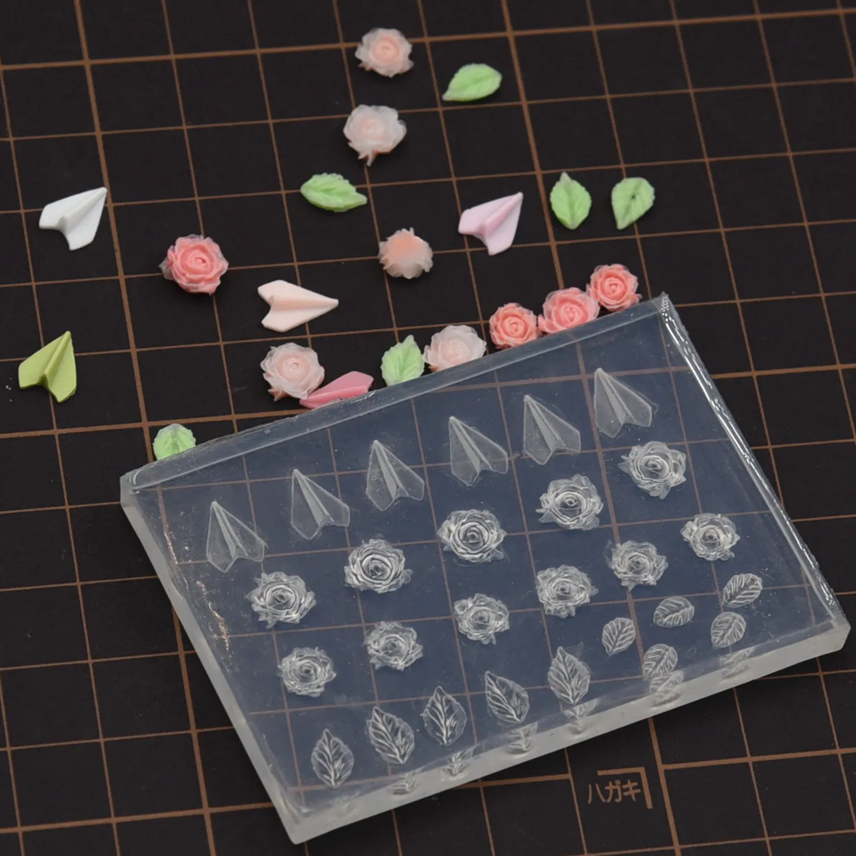 

Ultra light clay nail rose and leaf resin clay fondant paper airplane diy silicone mold