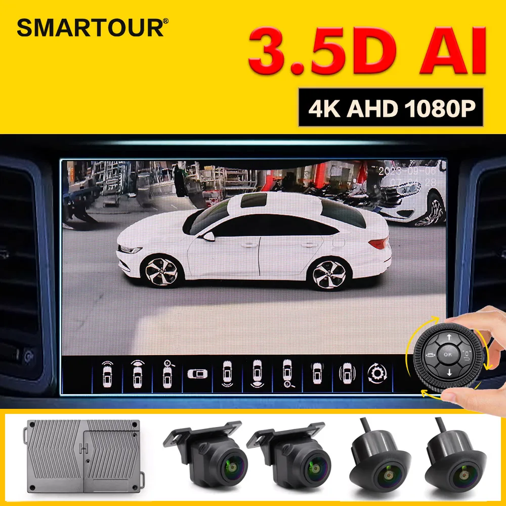 Smartour 4K AHD 1080P 3.5D AI 360 Degree SVM Surround View Camera System Birdeye Panoramic 4-drożny monitoring DVR 12V HD Dla Hondy