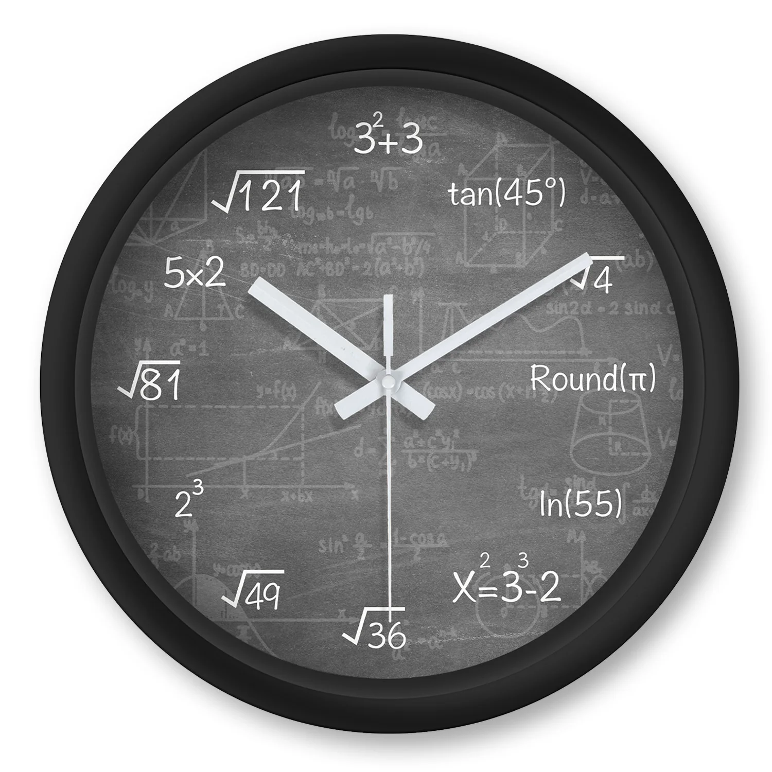 1pc gray math formula Design wall clock, 8-inch children's instructional clock, Learning clock, silent wall clock for home use