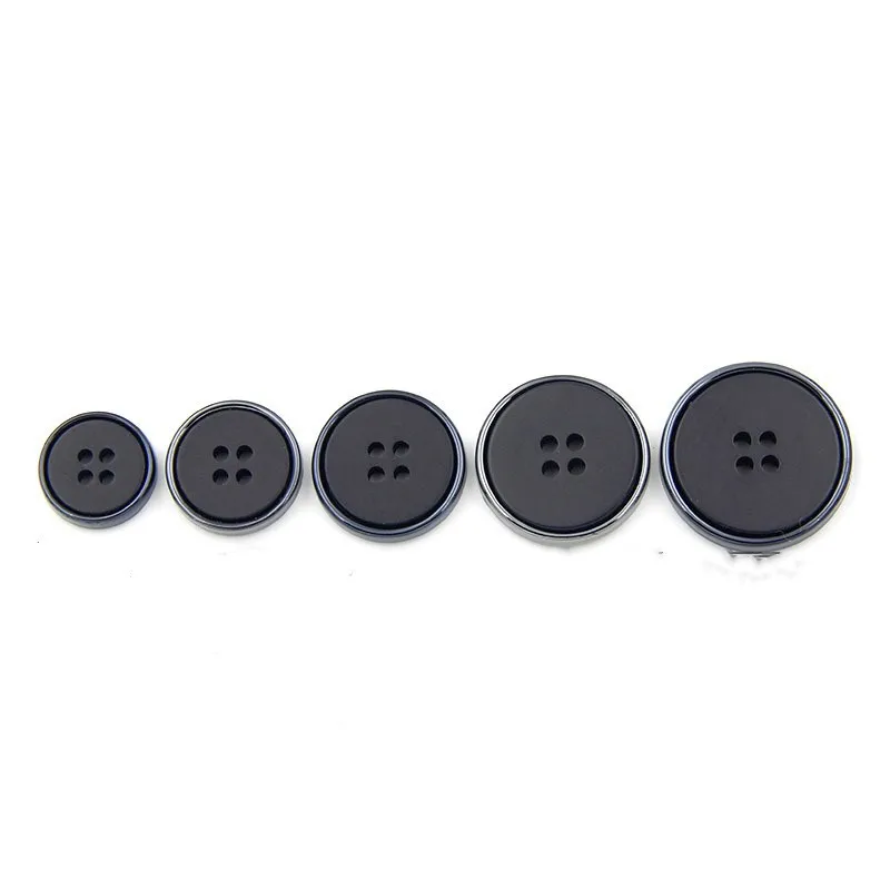 20Pcs Resin Buttons,Four-Eye Buttons Coat Suit Buttons, Black Round Buttons for Garment Sewing DIY Crafts Decoration