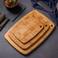 Chinese home hotel kitchen cutting board Fruit with holes handle cutting board Large bamboo wooden cutting board