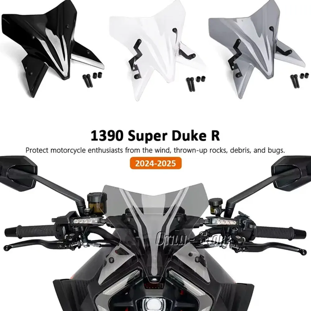 

Motorcycle Windscreen For 1390 Super Duke R 390Super Duke REVO 2024- Accessories Windscreen Fairing Wind Shield Deflector
