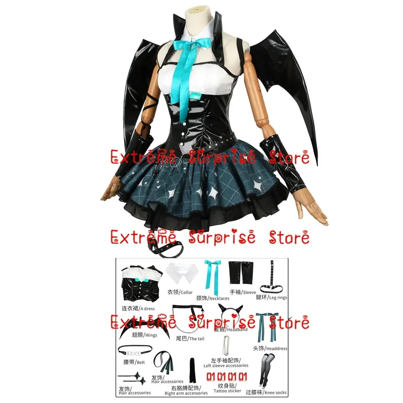 

aaa12 3Demon Косплей Костюм X Маленький Дьявол Хэллоуин Злодеи Rascal Fanart Rasukaru Наряды Мику