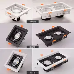 QIUBOSS Dimmable LED Recessed Downlights 220V Led Embedded Spotlights 10W 20W COB Ceiling Lamp Square Lighting Lights for Indoor