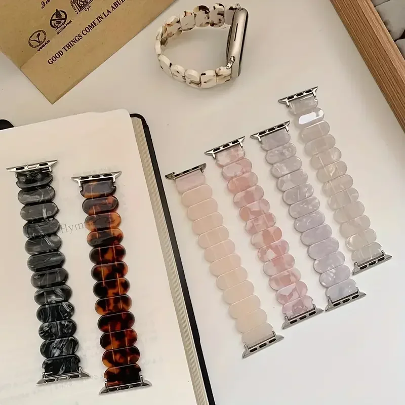 Resin Strap for Apple Watch Band 49mm 44mm 40mm 45mm 46mm 42mm 41mm Wrist Band Bracelet for IWatch Series 10 9 8 7 6 5 SE Ultra