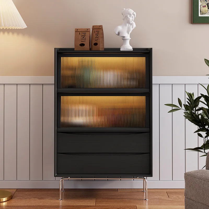 Small apartment medieval TV side cabinet, household living room bookcase