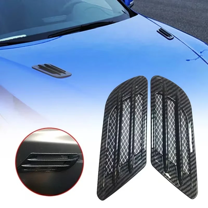 1Pair Car Side Air Flow Fake Vent Hole Cover Fender Intake Grille Duct Decoration Sticker Auto Cool Sticky Exterior Decor